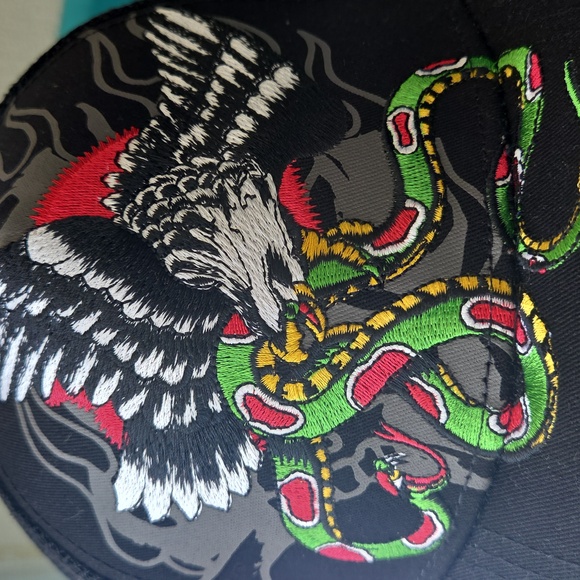 Ed Hardy Eagle Snake Snapback Adult Trucker Black Hat Style# EHH0001-36 - Picture 6 of 9